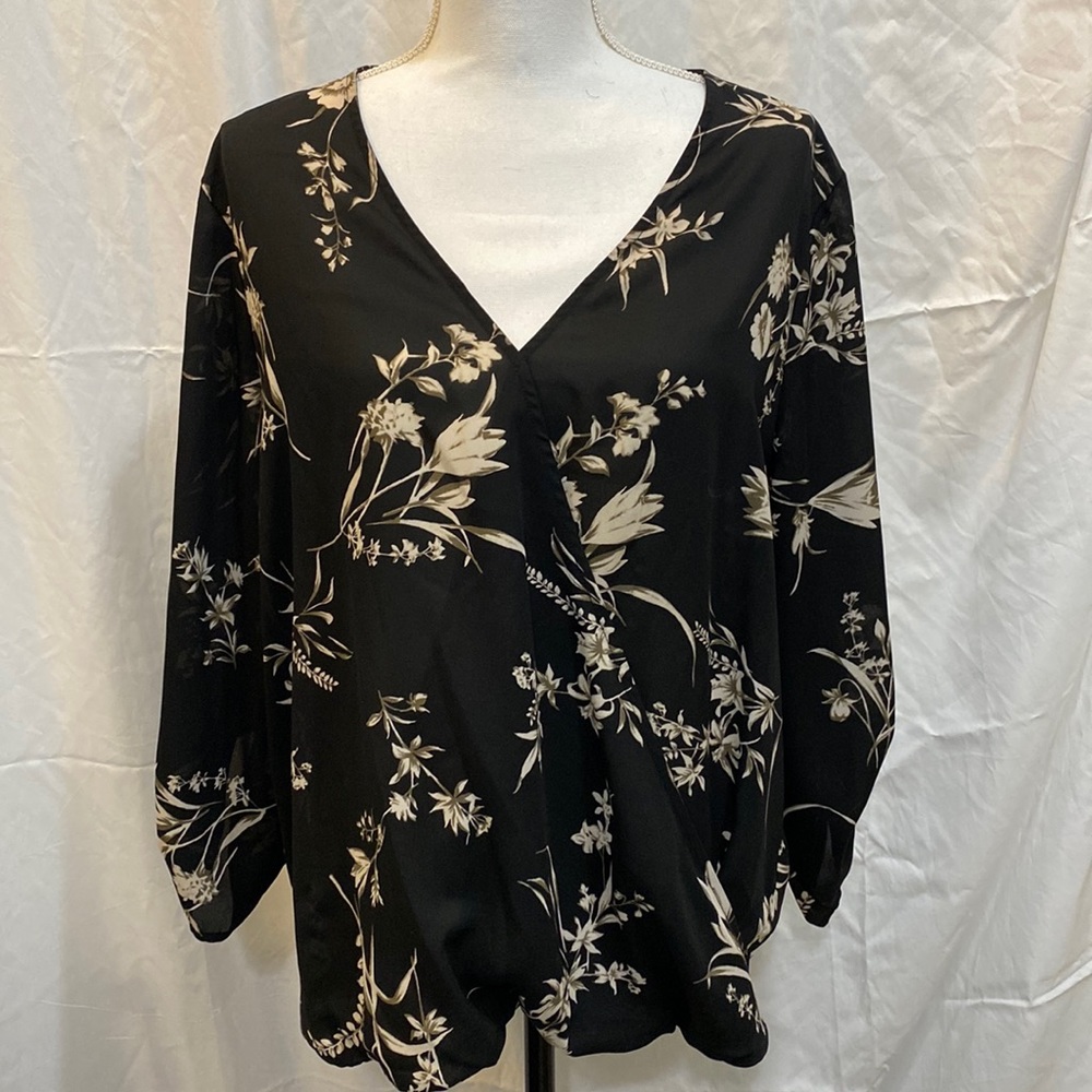 Allan Surplice Rolltab High Low Blouse by West Kei